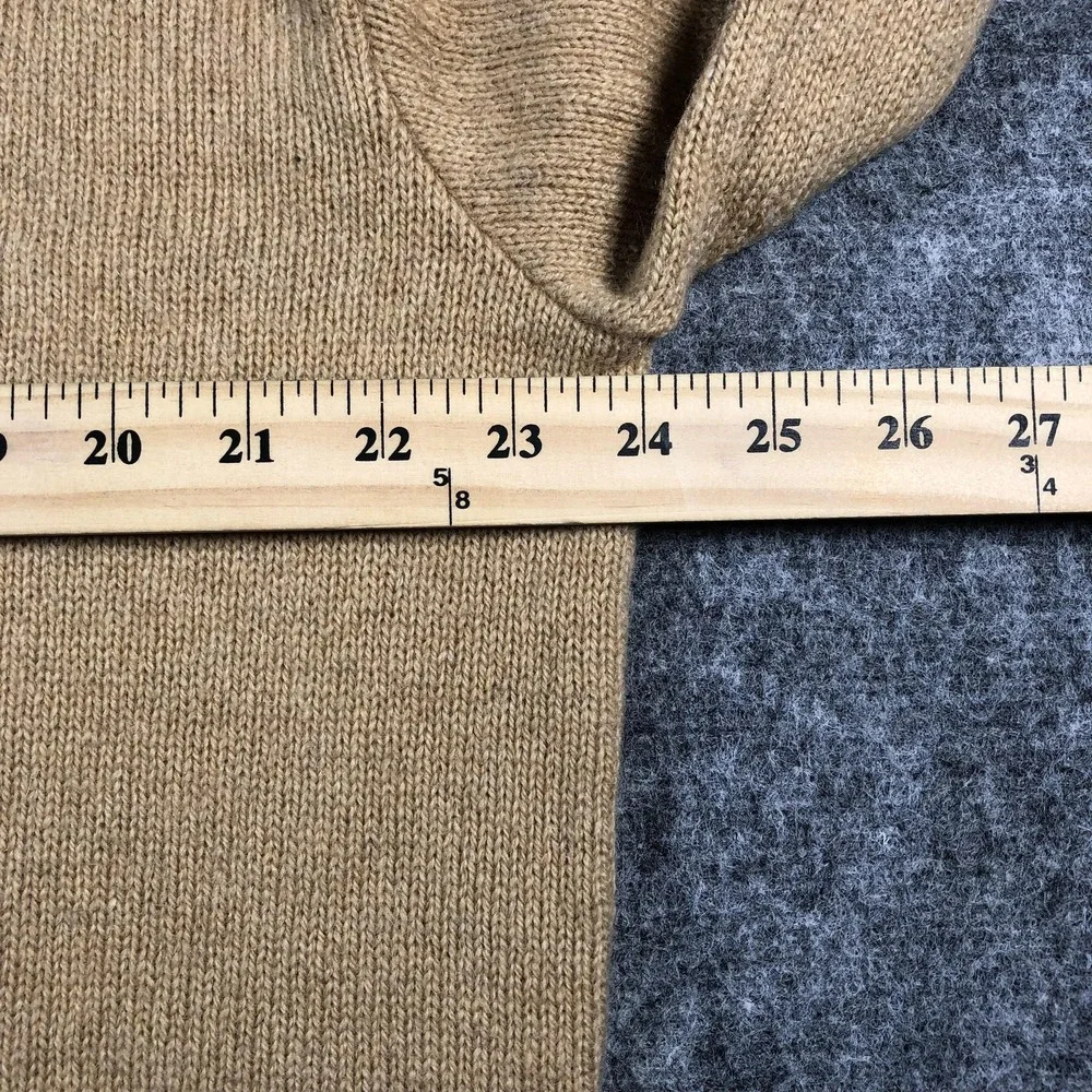 Tuxan Sweater Mens XLL‎ Tan V-Neck Shetland Wool Blend Knit Pullover Ribbed Vtg
